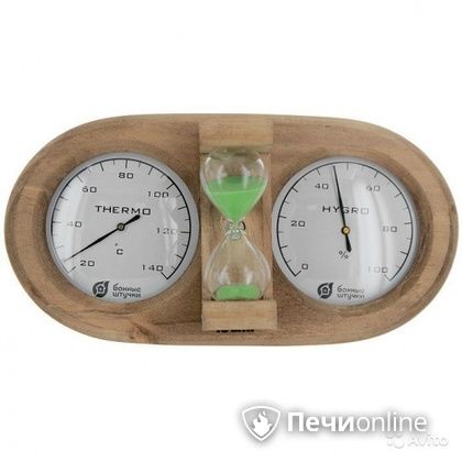 Термометр с гигрометром Банные штучки Банная станция с песочными часами в Соликамске